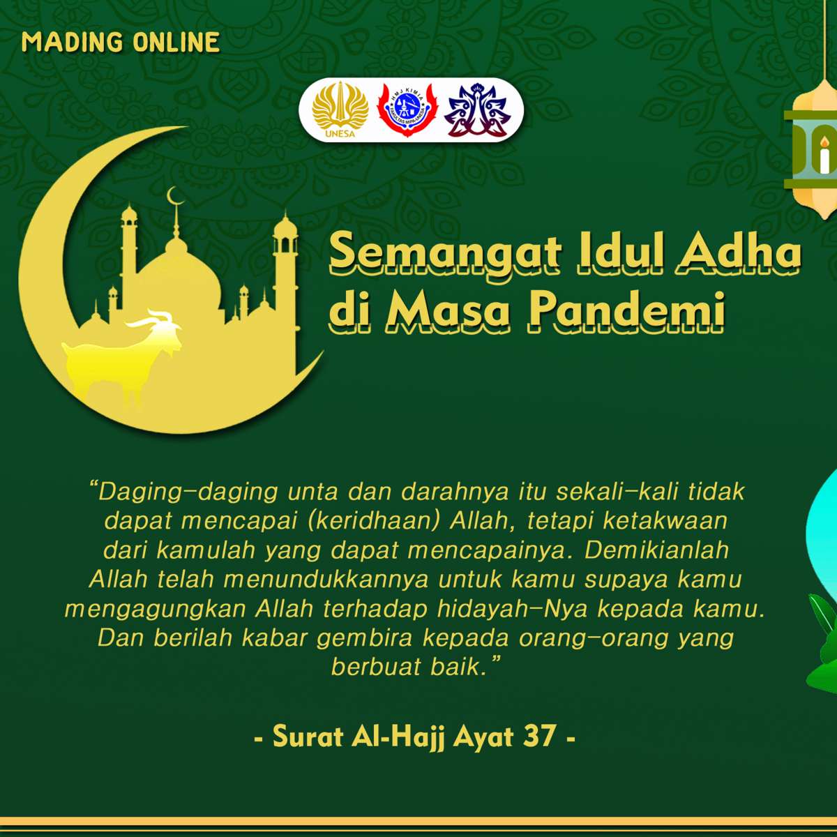 MADING ONLINE 1: Idhul Adha - HMK FMIPA UNESA